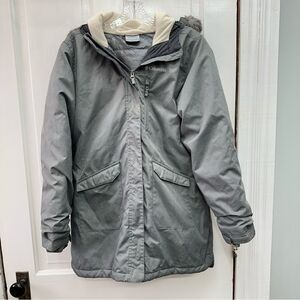 Columbia Omni Heat grey hooded winter coat skiing snowboarding girls xl 18 20.
